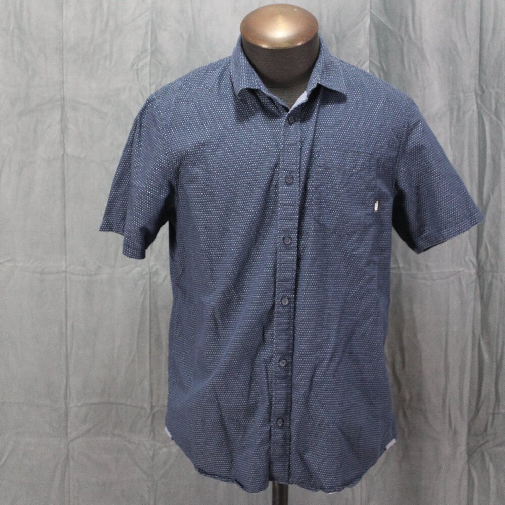 Button Down Shirt - Vans Blue and White Dot Pattern - Men's Medium